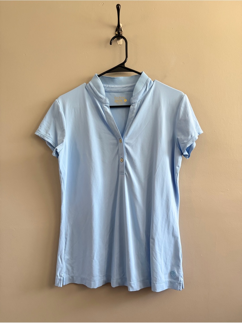 Lilly Pulitzer Luxletic Baby Blue Golf shirt large - Picture 1 of 3